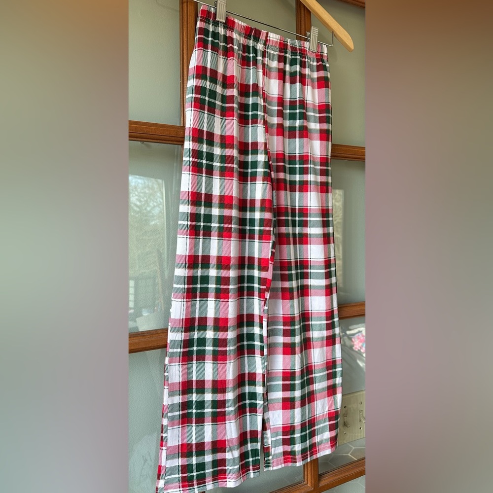 The Royal Standard Red/Green/Gold Christmas Plaid Pajama Pants, Size Large 10/12
